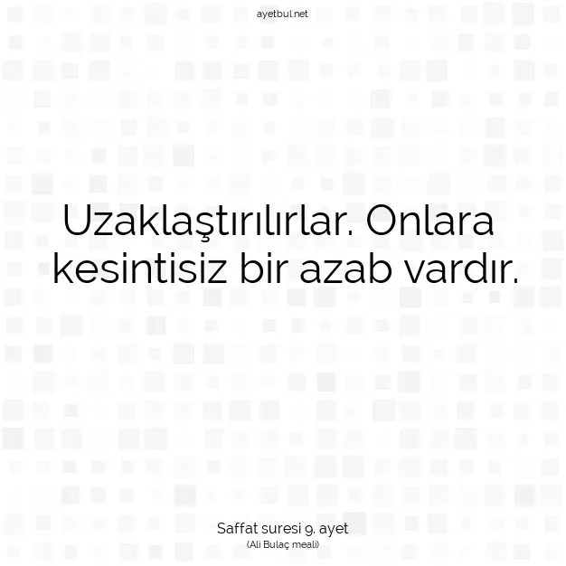 Ayetbul | Kuran Mealleri | Quran | Saffat suresi 9. ayet