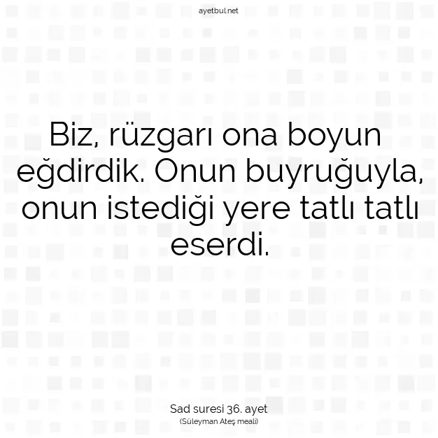 Ayetbul | Kuran Mealleri | Quran | Sad suresi 36. ayet