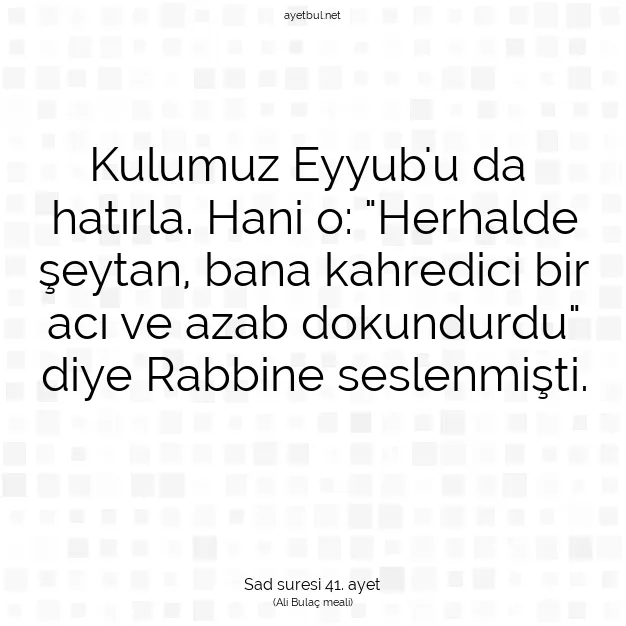 Ayetbul | Kuran Mealleri | Quran | Sad suresi 41. ayet