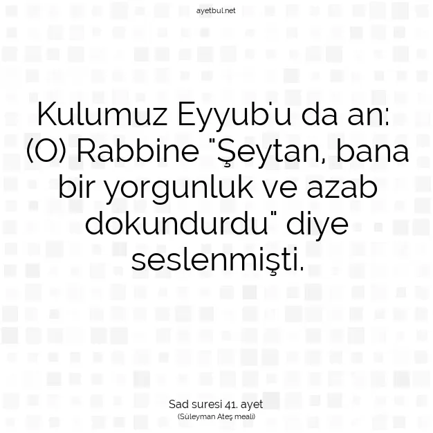 Ayetbul | Kuran Mealleri | Quran | Sad suresi 41. ayet