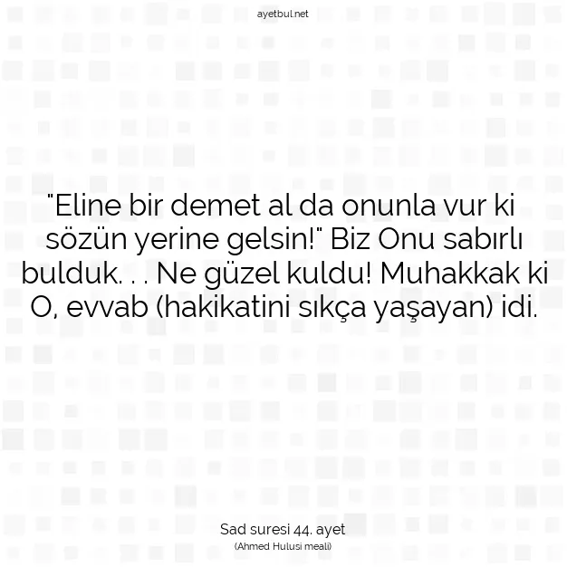 Ayetbul | Kuran Mealleri | Quran | Sad suresi 44. ayet