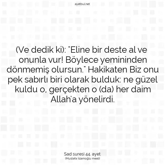 Ayetbul | Kuran Mealleri | Quran | Sad suresi 44. ayet