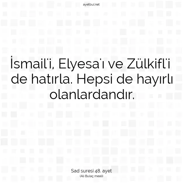 Ayetbul | Kuran Mealleri | Quran | Sad suresi 48. ayet