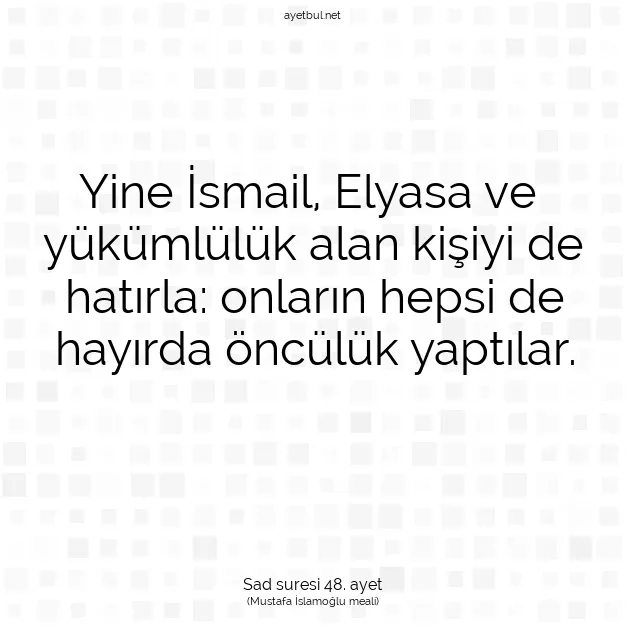 Ayetbul | Kuran Mealleri | Quran | Sad suresi 48. ayet