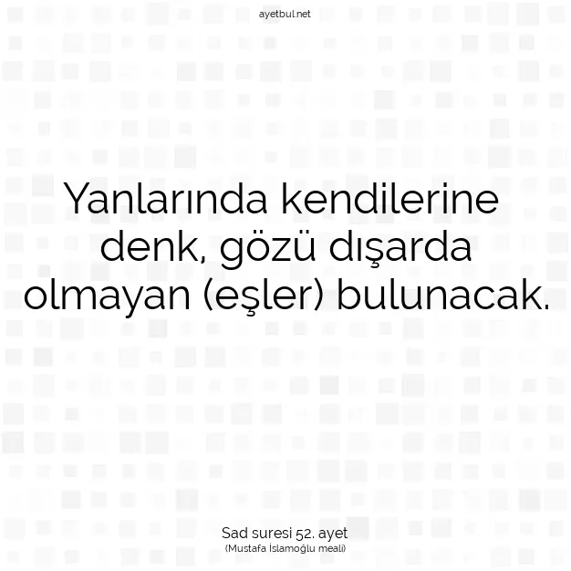 Ayetbul | Kuran Mealleri | Quran | Sad suresi 52. ayet