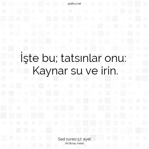 Ayetbul | Kuran Mealleri | Quran | Sad suresi 57. ayet