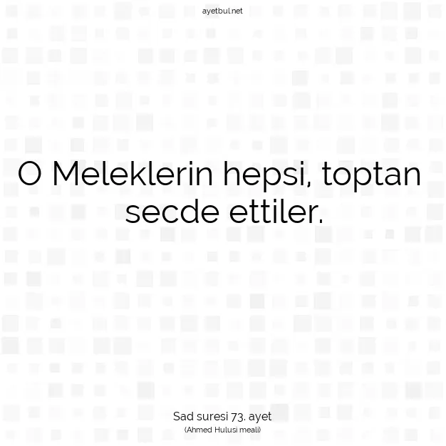 Ayetbul | Kuran Mealleri | Quran | Sad suresi 73. ayet