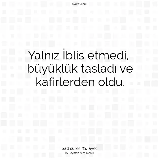 Ayetbul | Kuran Mealleri | Quran | Sad suresi 74. ayet