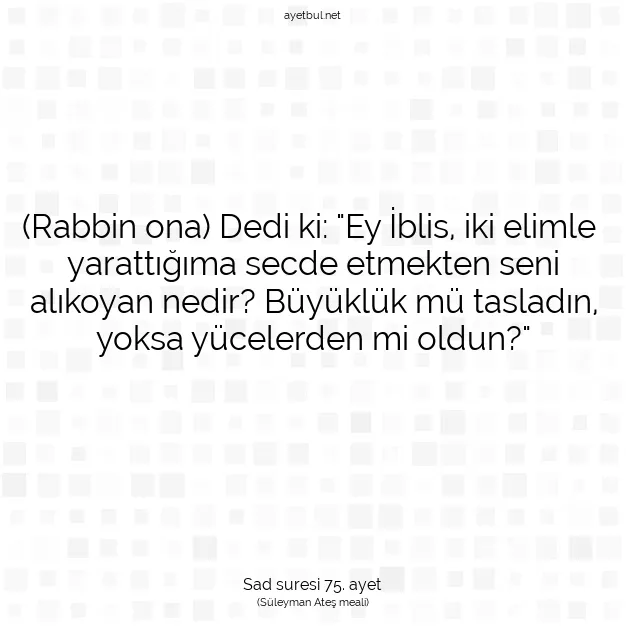 Ayetbul | Kuran Mealleri | Quran | Sad suresi 75. ayet