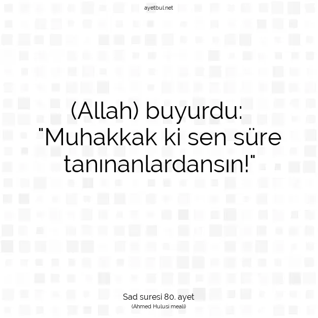 Ayetbul | Kuran Mealleri | Quran | Sad suresi 80. ayet