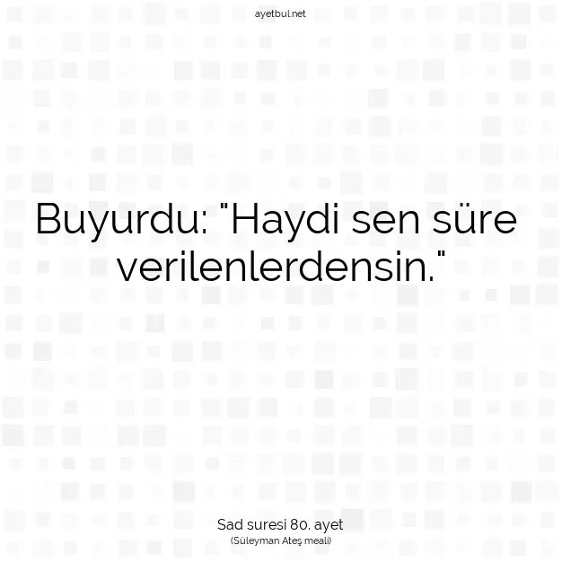 Ayetbul | Kuran Mealleri | Quran | Sad suresi 80. ayet