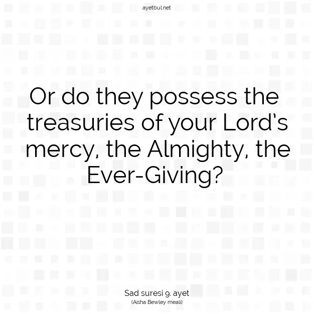 Ayetbul | Kuran Mealleri | Quran | Sad suresi 9. ayet