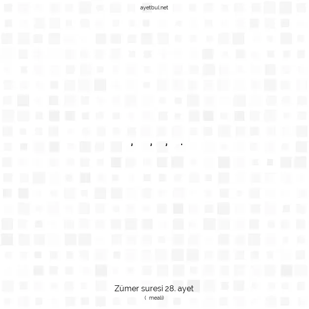 Ayetbul | Kuran Mealleri | Quran | Zümer suresi 28. ayet