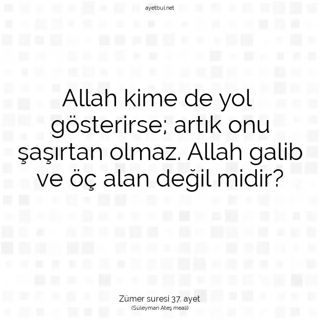 Ayetbul | Kuran Mealleri | Quran | Zümer suresi 37. ayet