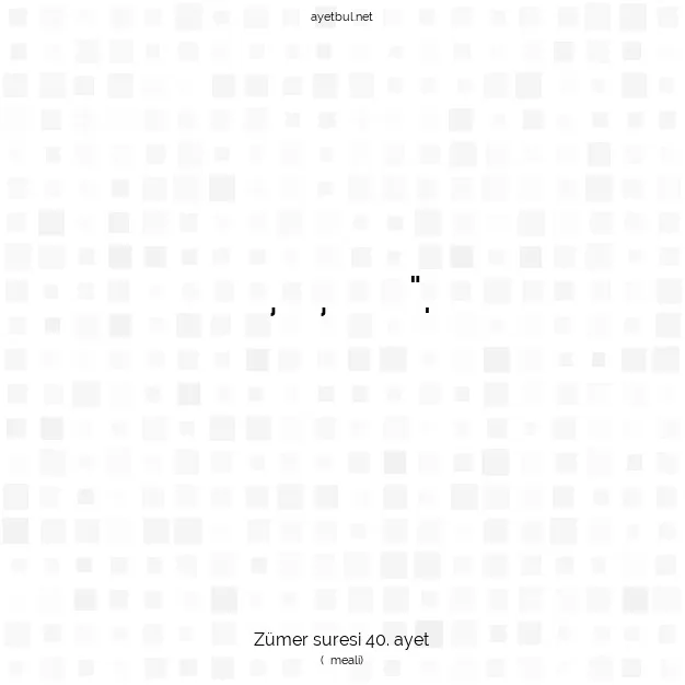 Ayetbul | Kuran Mealleri | Quran | Zümer suresi 40. ayet