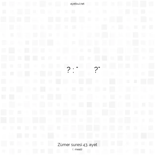 Ayetbul | Kuran Mealleri | Quran | Zümer suresi 43. ayet