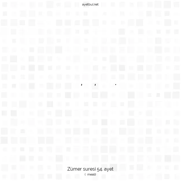 Ayetbul | Kuran Mealleri | Quran | Zümer suresi 54. ayet