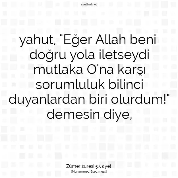 Ayetbul | Kuran Mealleri | Quran | Zümer suresi 57. ayet