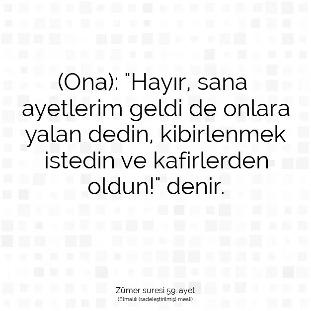 Ayetbul | Kuran Mealleri | Quran | Zümer suresi 59. ayet