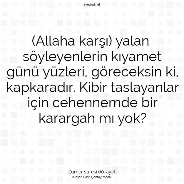 Ayetbul | Kuran Mealleri | Quran | Zümer suresi 60. ayet