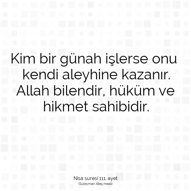 Ayetbul | Kuran Mealleri | Quran | Nisa suresi 111. ayet