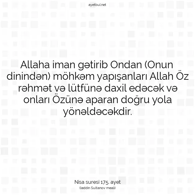 Ayetbul | Kuran Mealleri | Quran | Nisa suresi 175. ayet