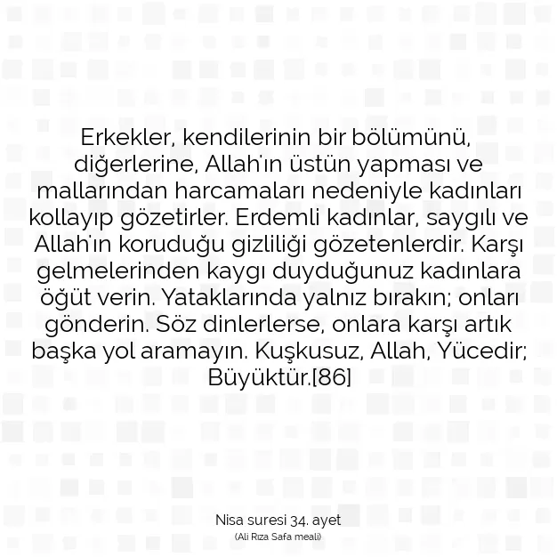 Ayetbul | Kuran Mealleri | Quran | Nisa suresi 34. ayet