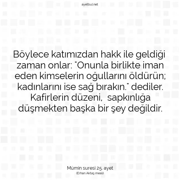 Ayetbul | Kuran Mealleri | Quran | Mümin suresi 25. ayet