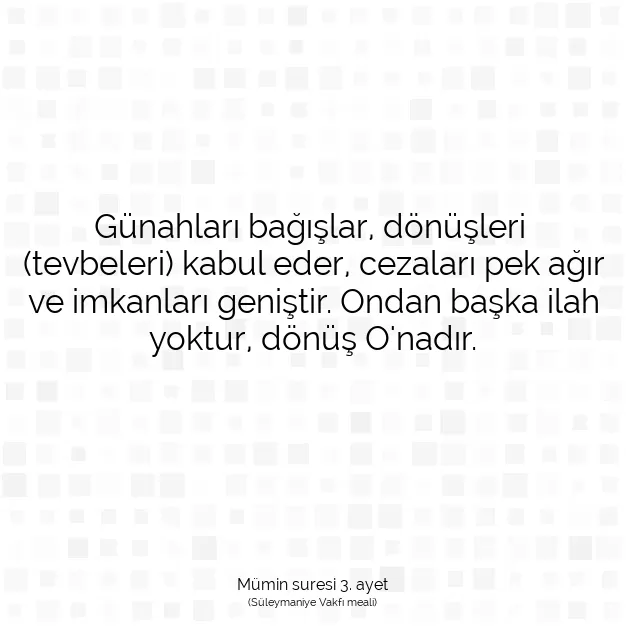 Ayetbul | Kuran Mealleri | Quran | Mümin suresi 3. ayet