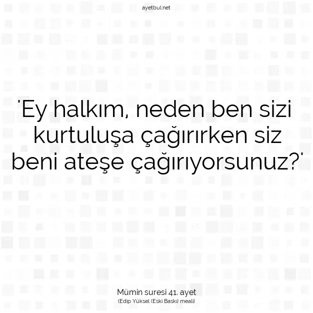 Ayetbul | Kuran Mealleri | Quran | Mümin suresi 41. ayet