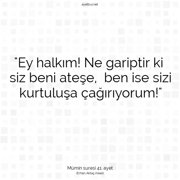 Ayetbul | Kuran Mealleri | Quran | Mümin suresi 41. ayet