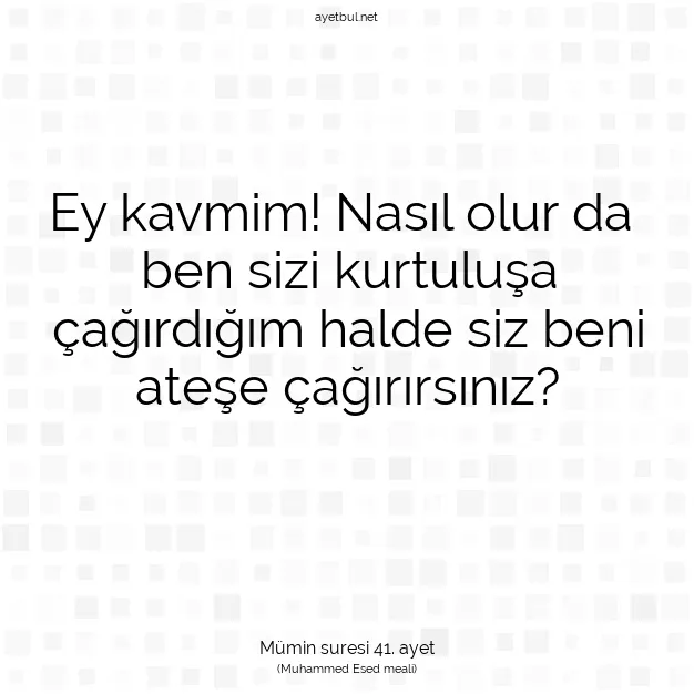 Ayetbul | Kuran Mealleri | Quran | Mümin suresi 41. ayet