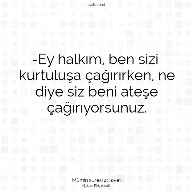 Ayetbul | Kuran Mealleri | Quran | Mümin suresi 41. ayet