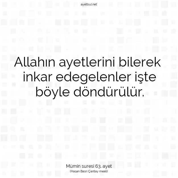 Ayetbul | Kuran Mealleri | Quran | Mümin suresi 63. ayet