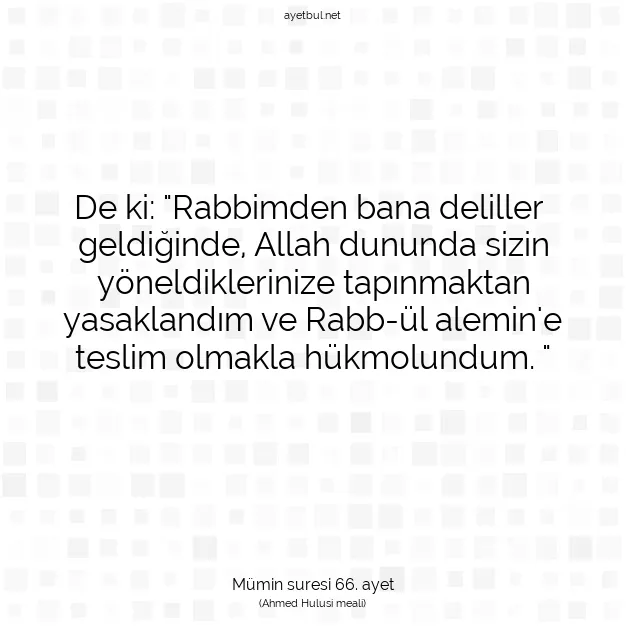 Ayetbul | Kuran Mealleri | Quran | Mümin suresi 66. ayet