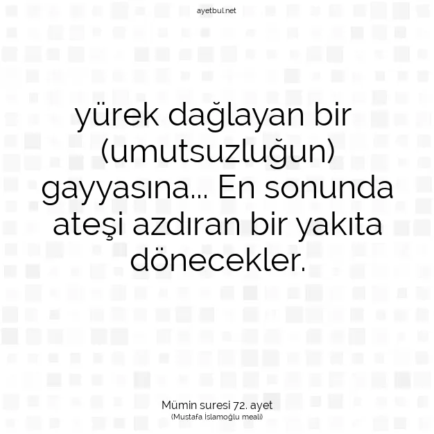Ayetbul | Kuran Mealleri | Quran | Mümin suresi 72. ayet