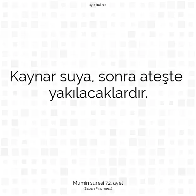 Ayetbul | Kuran Mealleri | Quran | Mümin suresi 72. ayet