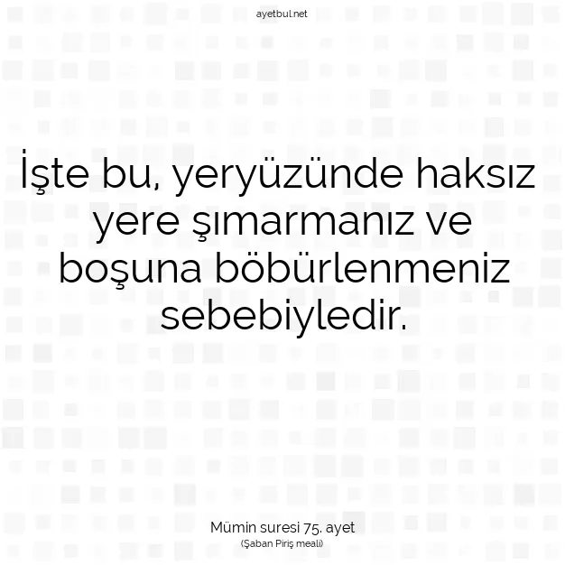 Ayetbul | Kuran Mealleri | Quran | Mümin suresi 75. ayet