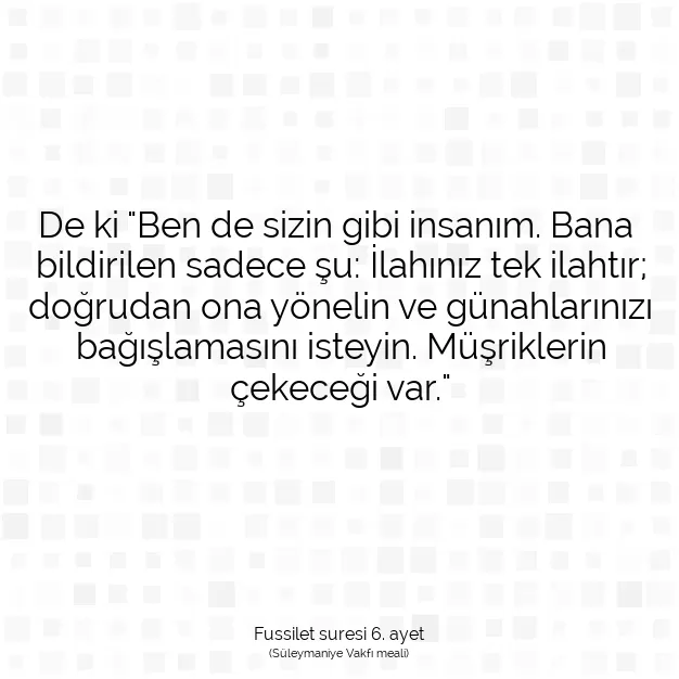 Ayetbul | Kuran Mealleri | Quran | Fussilet suresi 6. ayet
