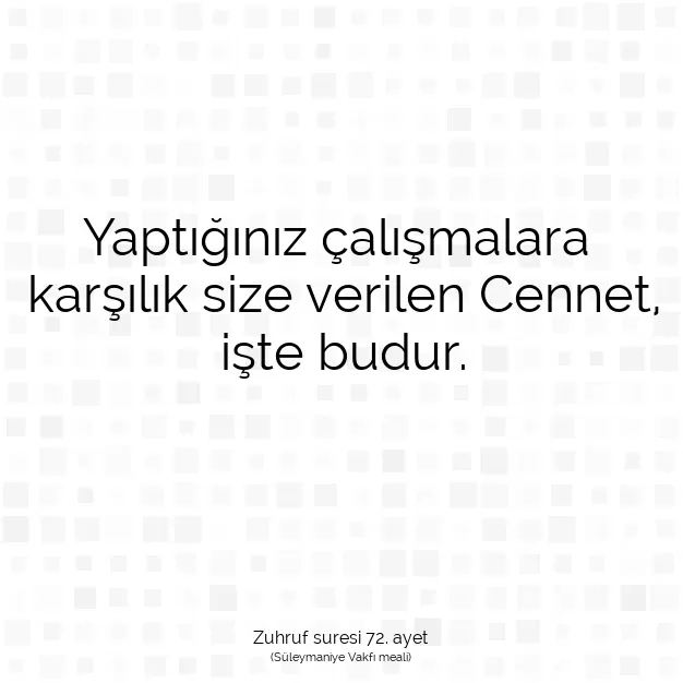 Ayetbul | Kuran Mealleri | Quran | Zuhruf suresi 72. ayet