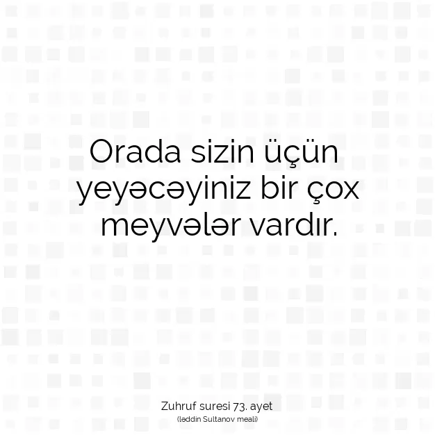 Ayetbul | Kuran Mealleri | Quran | Zuhruf suresi 73. ayet