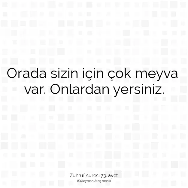 Ayetbul | Kuran Mealleri | Quran | Zuhruf suresi 73. ayet