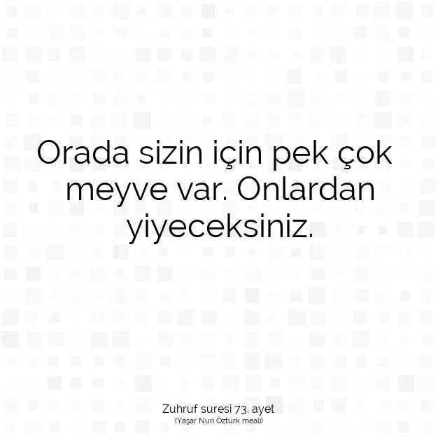 Ayetbul | Kuran Mealleri | Quran | Zuhruf suresi 73. ayet
