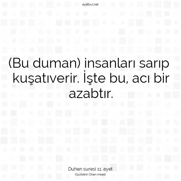 Ayetbul | Kuran Mealleri | Quran | Duhan suresi 11. ayet