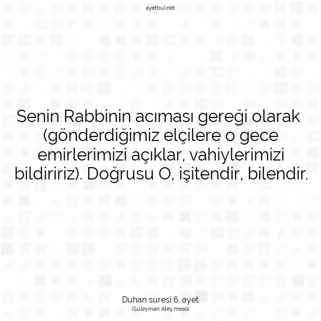 Ayetbul | Kuran Mealleri | Quran | Duhan suresi 6. ayet