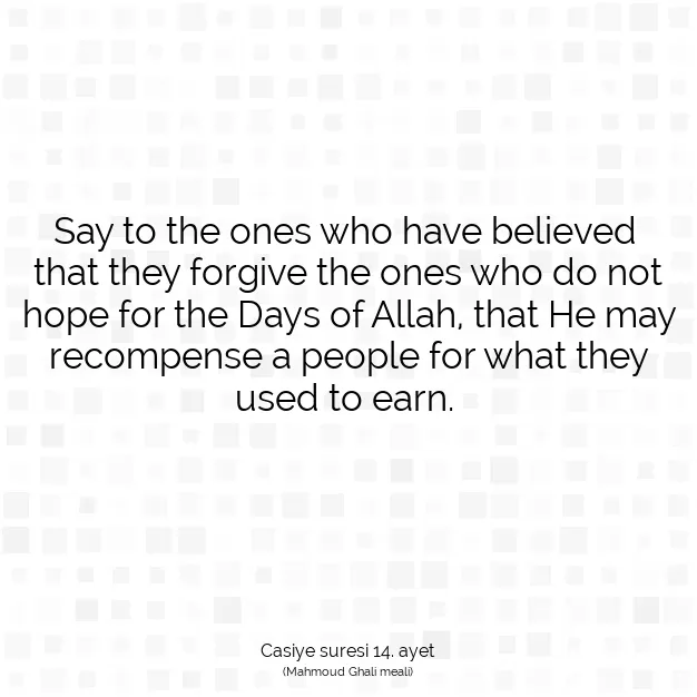 Ayetbul | Kuran Mealleri | Quran | Casiye suresi 14. ayet