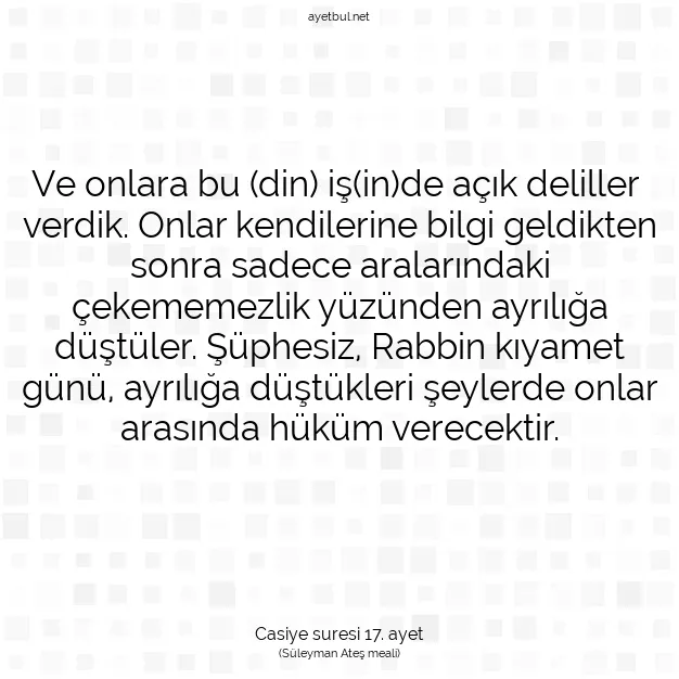 Ayetbul | Kuran Mealleri | Quran | Casiye suresi 17. ayet