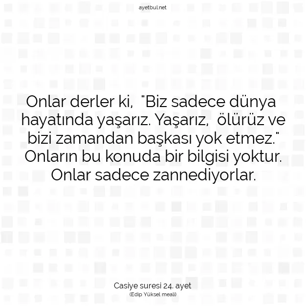 Ayetbul | Kuran Mealleri | Quran | Casiye suresi 24. ayet
