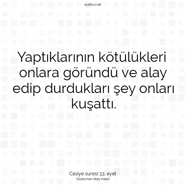Ayetbul | Kuran Mealleri | Quran | Casiye suresi 33. ayet