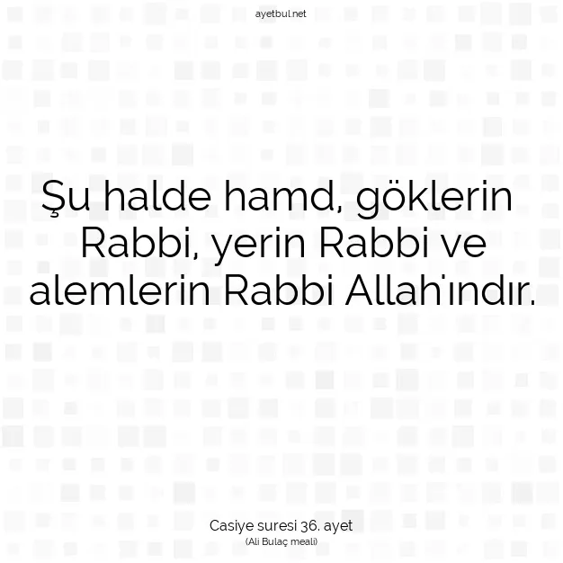 Ayetbul | Kuran Mealleri | Quran | Casiye suresi 36. ayet
